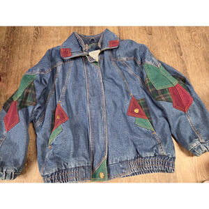 Be In The Current Seen 1980s 1990s Flannel Lined Jean Denim Jacket Coat Medium